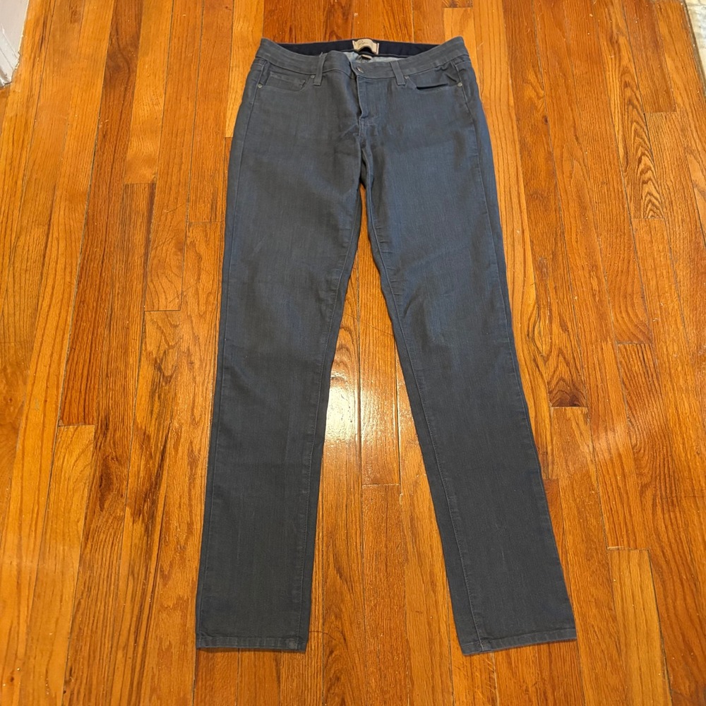 Paige Women 27 Peg Skinny Jeans Gray Stretch Denim Low Rise (28" X 31.5")